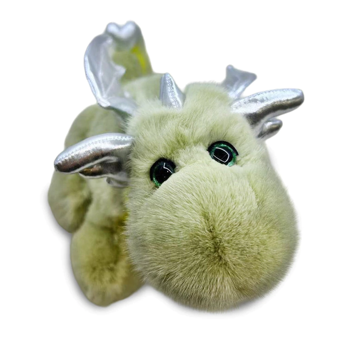 Small dragon made of mink fur, light green